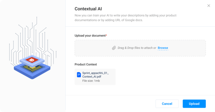 Upload context document to generate contextual issue descriptions