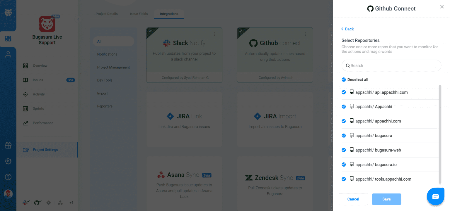 Now access Bugasura GitHub integration on a side panel - Release Notes